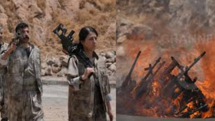 Παράδοση και καύση των όπλων από το PKK